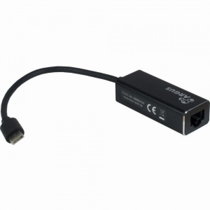 KAB Adapter USB-C > Gigabit Lan RJ45 1000 MBit/s Inter-Tech Black