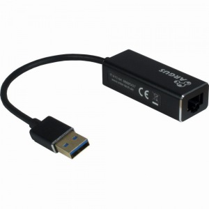 Adapter USB3.0 > RJ45 Gigabit Lan 1000 MBit/s Inter-Tech Black