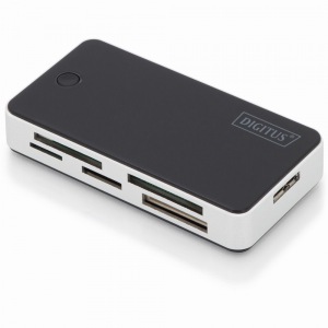 USB3.0 all-in-one card reader DIGITUS black/white + KAB USB-A 1m