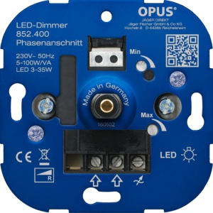 LED-Phasenansch.-Dimmer 5-100W/VA, 50Hz, Schraubkl.