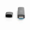 USB-C/USB3.0 > USB3.0/SD/microSD dual card reader HUB DIGITUS silver