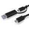 KAB USB-C (ST-ST) + USB-C > USB-A Adapter 1m ICY BOX Black