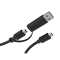KAB USB-C (ST-ST) + USB-C > USB-A Adapter 1m ICY BOX Black