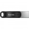 STICK 64GB USB 3.1 SanDisk iXpand Go Apple Lightning black/silver