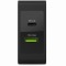 Green Cell Charger 45W 2-Port USB-C/USB3.0 QC3.0 incl. 2m USB-C Cable Schwarz